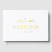 Romantique Gold Heart Script Mr & Mr Mariage (Recto)