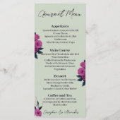 Romantique Gothique Menu Gourmet Élégant (Dos)