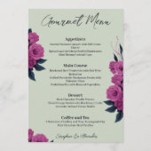 Romantique Gothique Menu Gourmet Élégant (Dos)