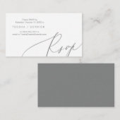 Romantique, gris foncé, Invitation RSVP, répondez (Devant / Derrière)