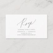 Romantique, gris foncé, Invitation RSVP, répondre (Devant)