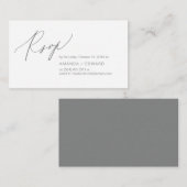 Romantique, gris foncé, Invitation RSVP, répondre (Devant / Derrière)