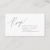 Romantique, gris foncé, Invitation RSVP, répondre (Devant)