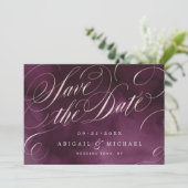 Romantique Humeur prune calligraphie faire-part de (Debout devant)