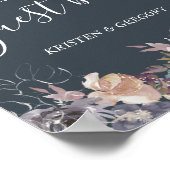 romantique indigo blush floral Mariage livre d'or (Coin)