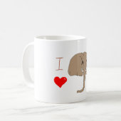 Romantique J'aime les éléphants Café Mug (Devant gauche)