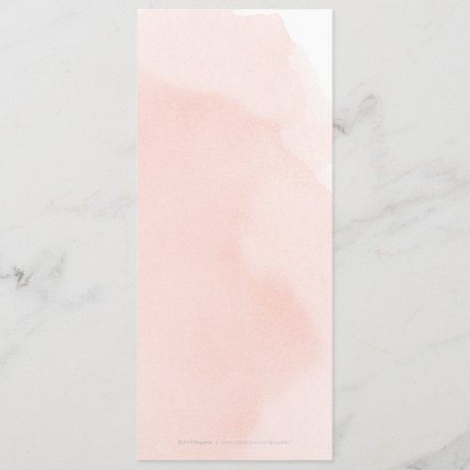 Romantique jardin pêche à la mariage à fleurs menu (Dos)