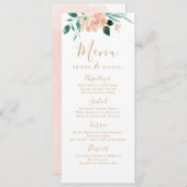 Romantique jardin pêche à la mariage à fleurs menu (Devant / Derrière)