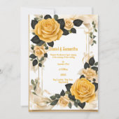 Romantique jaune Rose Mariage Invitations (Devant)