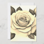 Romantique jaune Rose Mariage Invitations (Dos)