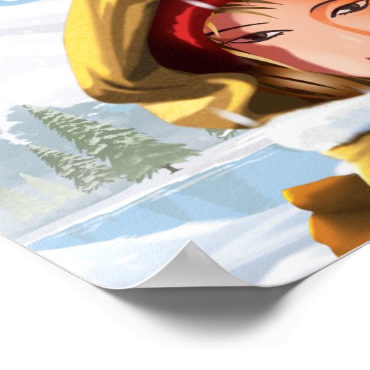 Romantique Joyeux Vacances Hiver Amour Poster Papi (Coin)