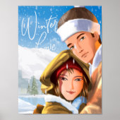 Romantique Joyeux Vacances Hiver Amour Poster Papi (Devant)