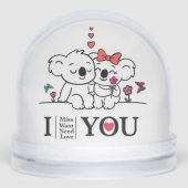 Romantique Koala Couple Snow Globe - Noël mignon (Avant)