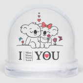 Romantique Koala Couple Snow Globe - Noël mignon (Arrière)