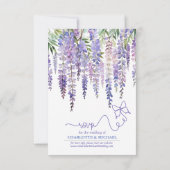 Romantique Lilac Wisteria Jardin Mariage RSVP Cart (Dos)