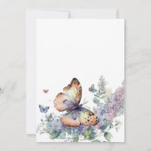 Romantique lilas et papillon Invitation Anniversai (Dos)