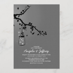 Romantique lucioles faire-part de mariage de bocal