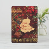 Romantique Masquerade Sweet 16 Invitations de fête (Debout devant)