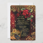 Romantique Masquerade Sweet 16 Invitations de fête (Dos)