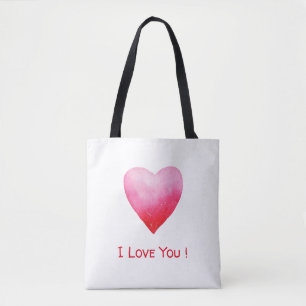 Romantique minimaliste Je t'aime Sac fourre-tout