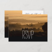 Romantique Misty Mountains Mariage rustique Cartes (Devant / Derrière)