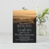 Romantique Misty Mountains Rustique Faire-part de (Debout devant)