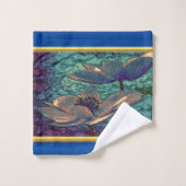 Romantique moderne avec doré feuille de verre fleu (Gant de toilette)