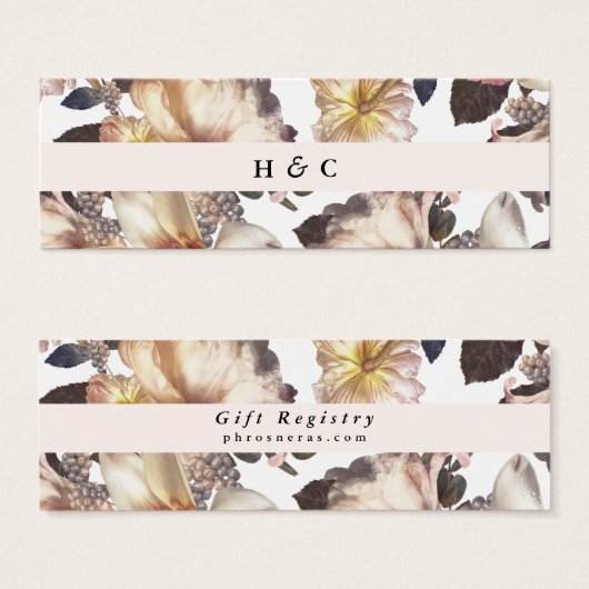 Romantique Moderne Fleur Floral Cadeau Registre In (Devant & derrière)