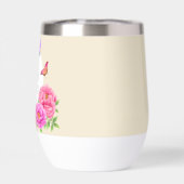 Romantique Monogramme Peonies Jardin Beige (Arrière)