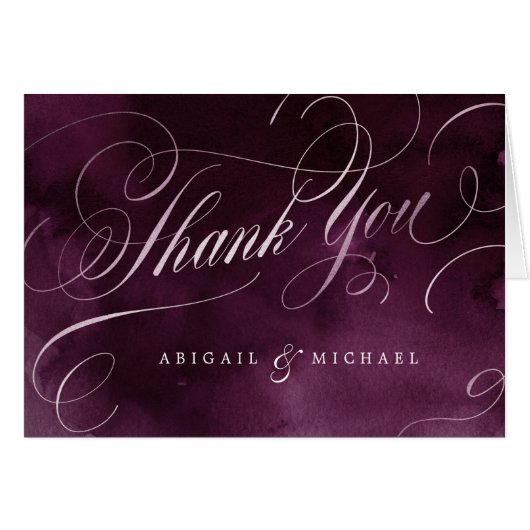 Romantique moody prum mariage calligraphie merci (Devant Horizontal)