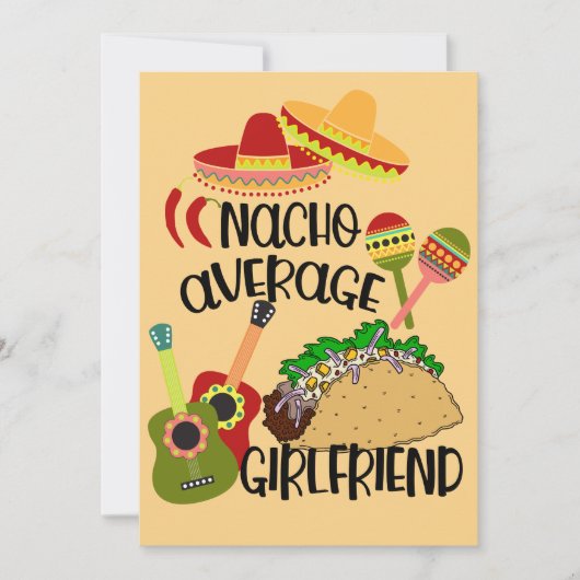 Romantique Nacho Votre Carte de Copine Moyenne (Devant)