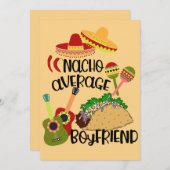 Romantique, Nacho Votre Carte de Petit Ami Moyenne (Devant / Derrière)