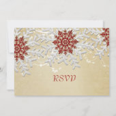 Romantique Noël Snowflakes carte RSVP (Dos)