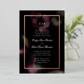 Romantique Noir Foil Frame Mariage Invitation (Debout devant)