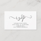 Romantique, Noir, Invitation RSVP, répondre (Devant)