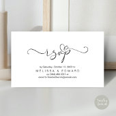 Romantique, Noir, Invitation RSVP, répondre