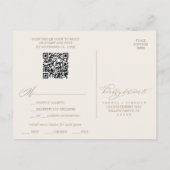 Romantique or et ivoire QR Code Menu Choix RSVP (Dos)