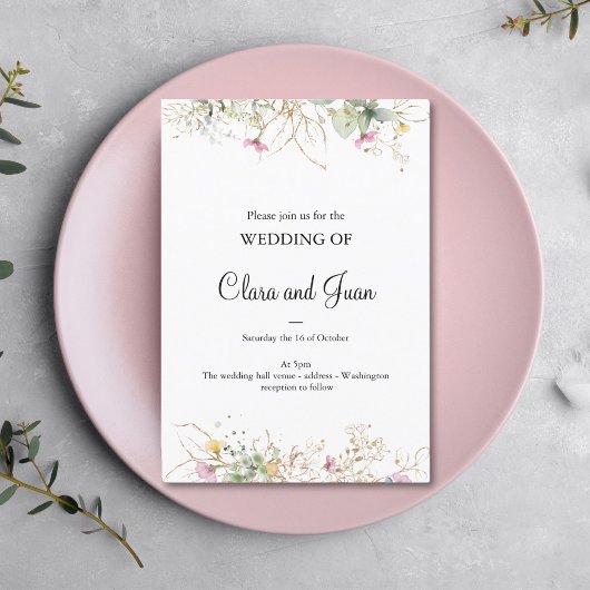 Romantique, or floral Invitation