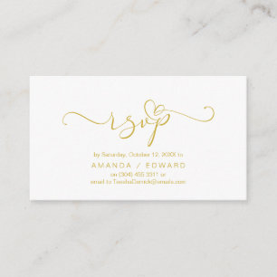 Romantique, Or, Invitation RSVP, répondre