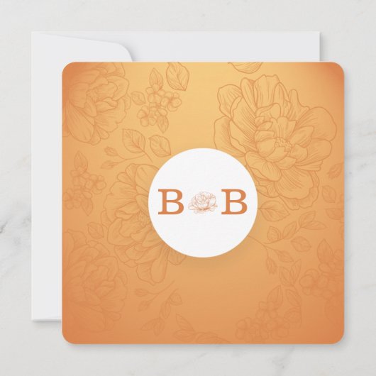 Romantique Orange & Blanc Enregistrer la carte Dat (Dos)