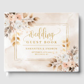 Romantique Pale Rose Ivory Gold Mariage livre d'hô (Recto)