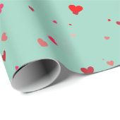 Romantique Papier Cadeau Saint Valentin Cœurs Roug (Coin rond)