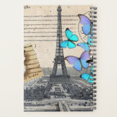 romantique papillon bleu français paris tour eiffe (Dos)