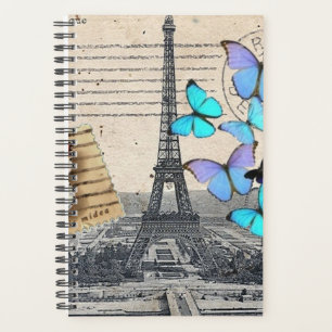 romantique papillon bleu français paris tour eiffe