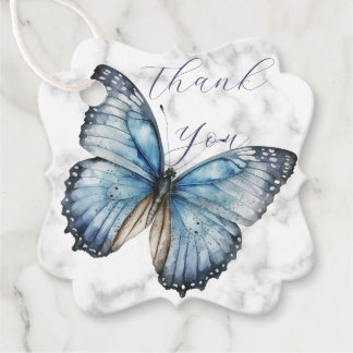 Romantique papillon bleu merci pour les étiquettes