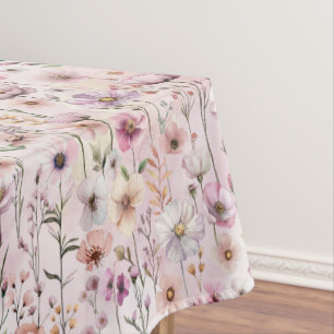 Romantique Pastel Fleur sauvage Bloom Floral Nappe