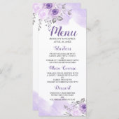 Romantique Pastel Purple Floral Chic Mariage Menu (Devant / Derrière)