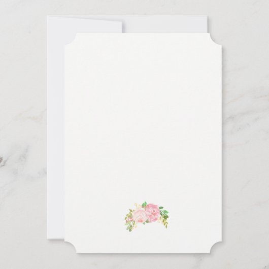 Romantique Peonies rose Mariage Invitations (Dos)