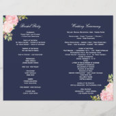 Romantique Peonies roses Programmes de mariage (Dos)