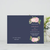 Romantique Peonies roses Programmes de mariage (Debout devant)